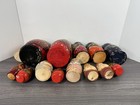 Massive Lot - Vintage Matryoshka Wooden Russian Nesting Dolls Signed Handpainted