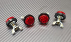 License Plate Tag Bolts Red Reflectors 4 Motorcycle Harley Trailer Car Usa Made 