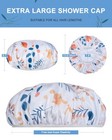 Shower Cap  Terry Lined Reusable Shower Caps  Waterproof Large Shower Cap For   