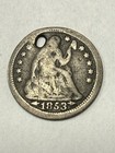   1853 Seated Silver Half Dime- Clear Date   for Your Type Set   Priced Cheap  