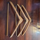 Mid Century Batts Wooden Suit Hangers W  Trouser Bar Vintage Closet Lot 3