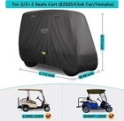 Black Golf Cart Cover For 2   4 Passenger Yamaha Ezgo Club Car Extended Roof 80 