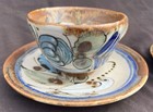 7 Ken Edwards Tonala Mexican Pottery Coffee Cups saucer Sets Signed 2n Set