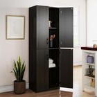 72  4-door Pantry Storage Cabinet Tall Wood Kitchen Cupboard Organizer Laundry 