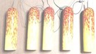 Glass Pendants Lights Kitchen Island Mixed Red And Yellow 5 Pack