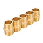 5 Pcs Efield 1 2  X1 2  Male Npt  Hex Nipple Pipe Adapters  brass Fittings