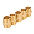 5 Pcs Efield 3 8  X3 8  Male Npt  Hex Nipple Pipe Adapters  brass Fittings