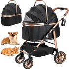 Pet Stroller For Dogs And Cats Up To 55lbs detachable Carrier one-click Folding