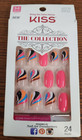 2pc Nip Kiss The Collection Oval Medium Length Glossy Swirl Multi 24 Nails Each