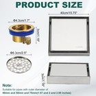 Odor-proof Shower Drain Square Backflow Preventer Floor Drain Brushed Silver