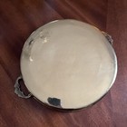 Vintage Brass Round Serving Tray Ornate Floral Handles Vent Cut Outs Mcm