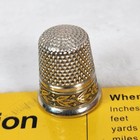 3 Antique Silver Thimbles With Vintage Homemade Case 