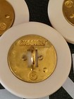 Authentic  Vintage 3 Chanel  Resin Round White gold  Cc Logo 20 Mm Stamped