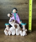 Native American Clay Polymer Figure Mother Turquoise Jewelry Children Papoose