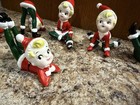 Lot Of 6 Vintage Christmas Tumbling Santas Elves Pixies Figurine Japan About 3 