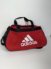 Adidas Mens Red Black Adjustable Shoulder Strap Double Handle Duffle Bag For Gym