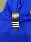 Adidas Youth Fleece Hoodie Size Med 10-12 Royal Blue Embroidered On Sleeve Nwt