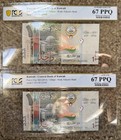 2 X  Kuwait 1 Dinar Nd  2014   Pick P-31a  Pmg 67 Ppq  Sequential Pair