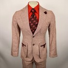 Vintage Esprit 3 Piece Suit Mens 36 Jacket 28 32 Pants Bell Bottom Leisure 70s