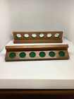 2 Piece Solid Wood Wall Pool Cue Rack W screws holds 6 Cues  Fast Free Shipping