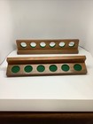 Wood Wall Pool Billiard Cue Rack W screws holds 6 Cues  Free Bridge Head  Spots