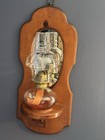 Pair Of Vintage Wall Mounted Oil Lamps  Wood Sconce W  Mirror   Colonial Style