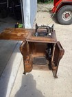 New Home Antique Treadle Sewing Machine In Wooden Cabinet  Pre-1930