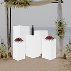 5pcs White Square Display Stands Set Iron Pedestal Risers For Cakes