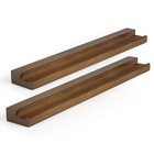 Vinyl Wall Mount Wood Record Shelf  Album Record Holder Display  2 Pack Walnut
