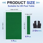 8ft Billiard Cloth Pool Table Felt Kit With 6 Cloth Strips And 2 Gloves  Green