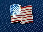 Vintage Enamel Flying Waving American Flag Hat Pin Lapel Pin Usa   Ships Free