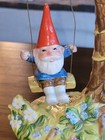 Vintage 1979 Unieboek  B v   gorham Music Box   Gnome On A Swing  Japan  Rotates