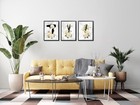  Barbershop Decor Hair Salon Decor Gold And Grey Wall Art Flower Black Frame