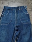 Vintage 1940s Woman s Blue Jeans Side Zip Snap Old Hickory Button Talon Zip