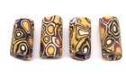 4 Rare Venetian Antique Multi Colored Millefiori African Glass Trade Beads- 4416