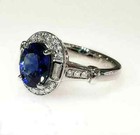 3 10 Ct Natural Sapphire Diamond Engagement Wedding Ring 14k White Gold Size 7