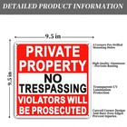 4 Pack Large No Trespassing Signs Private Property  9 5 Inch X 9 5 Inch Priva   