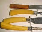 Old Butterscotch Catalin Bakelite Salad Set   - Big Chunky Handles - 6 Pieces