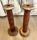4 Antique Primitive Wooden Textile Mill Thread Sewing Spools  e 