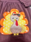 Girls Long Sleeve Brown Thanksgiving Turkey Applique Dress Size S