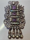 Matilde Poulat Matl Mexican Sterling Silver Brooch Pin pendant Turquoise Amethys