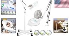 Esthetician Magnifying Floor Lamp  10x Glass  2200 Lumens  Dimmable  4 Wheels