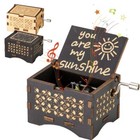 Wooden Music Box Handmade Handcranked Ornaments Kids Lovers Xmas Gifts Toy