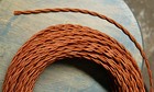 Copper Color Twisted Cloth Covered Wire  Vintage Style Lamp Cord  Antique Lights