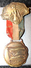 Antique 1910 Ohio Valley Exposition Metal Medal Pin Art Deco Lady Cincinnati