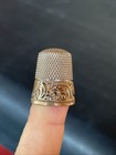 Antique Gold Band Sterling Silver Size 9 Thimble Mkd Ketcham   Mcdougall C 1880s