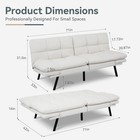 Futon Sofa Bed Convertible Couch White Faux Leather Sofa Bed W  Memory Foam