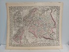 1873 Mitchell s Atlas Map Russia  europe  Sweden Norway Authentic Hand-colored