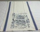 Kitchen Dish Towel  Cotton  Po    Boy Sandwich Recipe  Stripes  White   Blue