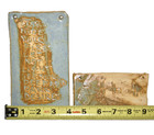 Two Vintage Artisan Crafted Glazed Pottery Wall-art Hanging Tile Plaques